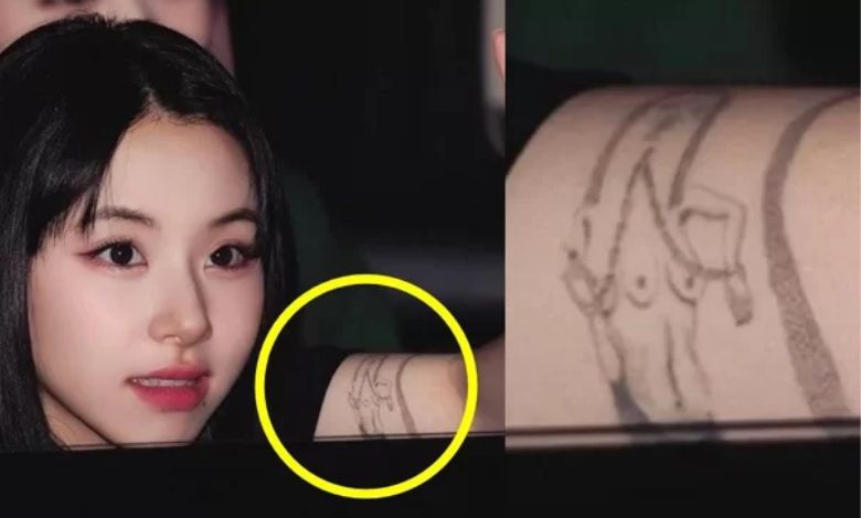 Netizens take a closer look at TWICE member Chaeyoungs tattoos in light of  her recent rumor of dating a tattoo artist  allkpop
